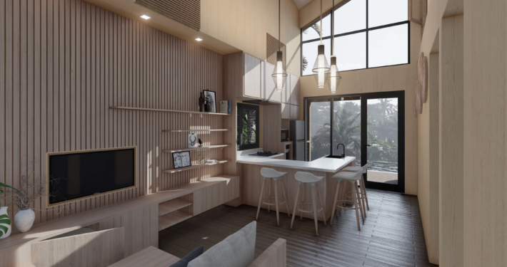 Loft 65 Natural wood prefab - kitchen