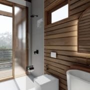 Suite 35 Natural wood prefab - bathroom