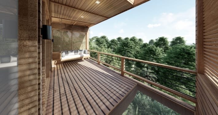 Suite 35 Natural wood prefab - terrace