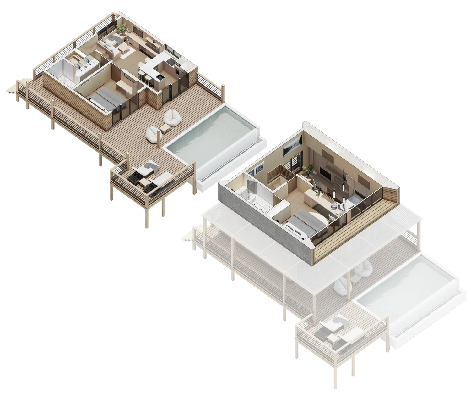 Loft 65 wood prefab 3D